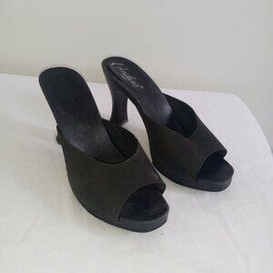 Candies Black Leather Rare Black Sole Size 9 Y2k